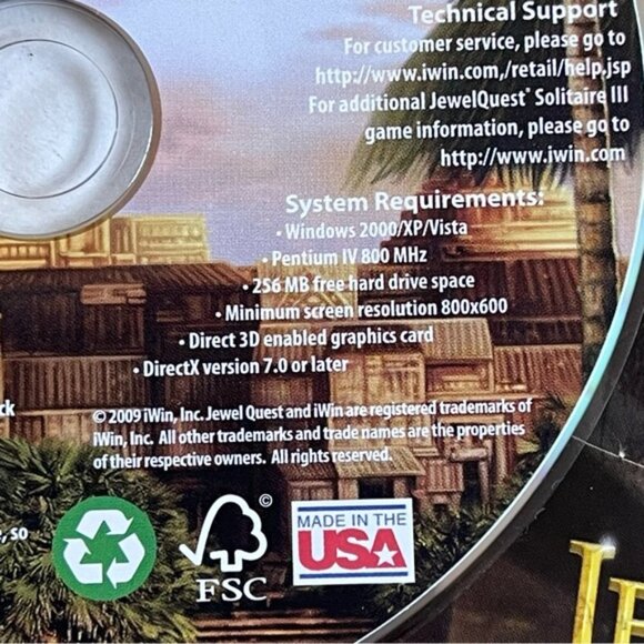 Jewel Quest Solitaire III Games PC Cd ROM Game E Everyone ESRB iWin Games 2008 - Picture 3 of 6